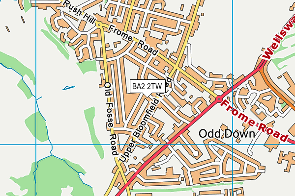 BA2 2TW map - OS VectorMap District (Ordnance Survey)