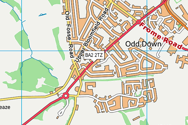 BA2 2TZ map - OS VectorMap District (Ordnance Survey)