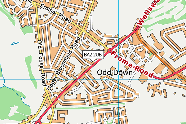 BA2 2UB map - OS VectorMap District (Ordnance Survey)