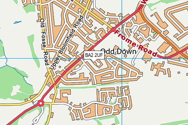 BA2 2UF map - OS VectorMap District (Ordnance Survey)