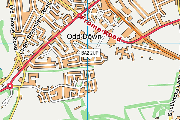 BA2 2UP map - OS VectorMap District (Ordnance Survey)