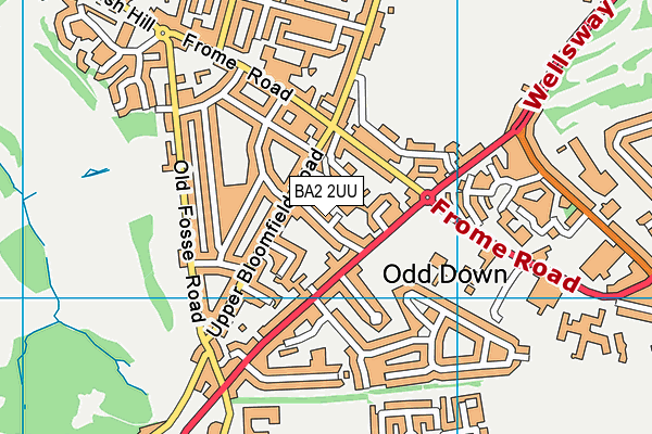 BA2 2UU map - OS VectorMap District (Ordnance Survey)