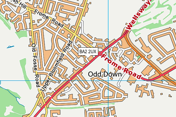 BA2 2UX map - OS VectorMap District (Ordnance Survey)