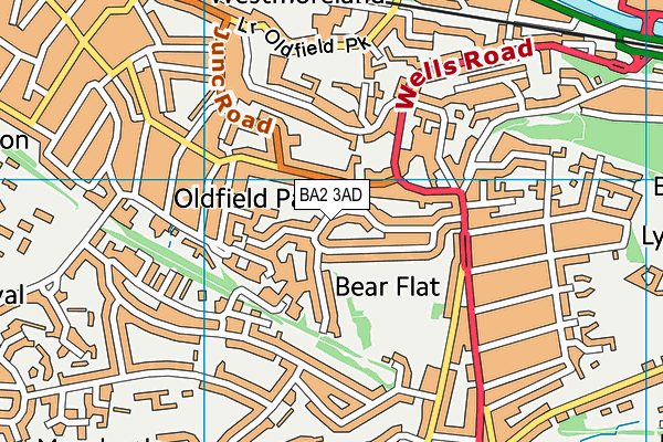 BA2 3AD map - OS VectorMap District (Ordnance Survey)