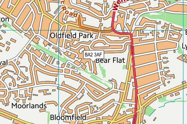 BA2 3AF map - OS VectorMap District (Ordnance Survey)