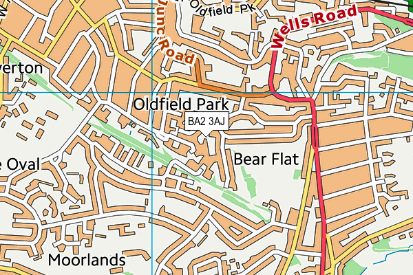 BA2 3AJ map - OS VectorMap District (Ordnance Survey)