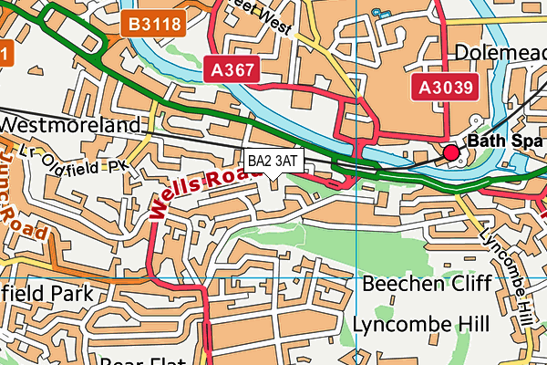 BA2 3AT map - OS VectorMap District (Ordnance Survey)