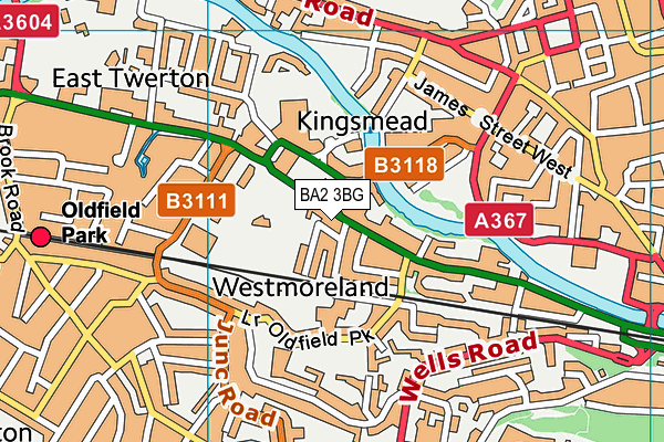BA2 3BG map - OS VectorMap District (Ordnance Survey)