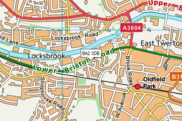 BA2 3DB map - OS VectorMap District (Ordnance Survey)