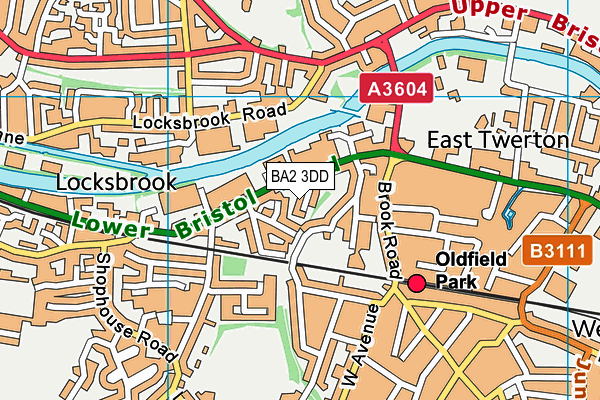 BA2 3DD map - OS VectorMap District (Ordnance Survey)