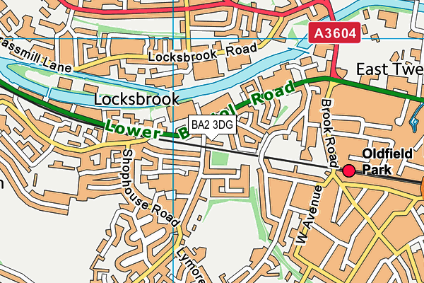 BA2 3DG map - OS VectorMap District (Ordnance Survey)