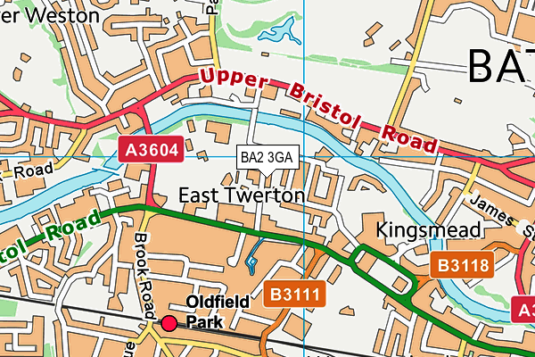 BA2 3GA map - OS VectorMap District (Ordnance Survey)