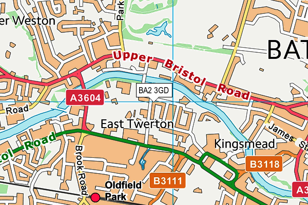 BA2 3GD map - OS VectorMap District (Ordnance Survey)