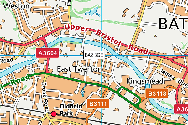 BA2 3GE map - OS VectorMap District (Ordnance Survey)