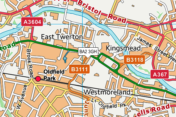 BA2 3GH map - OS VectorMap District (Ordnance Survey)