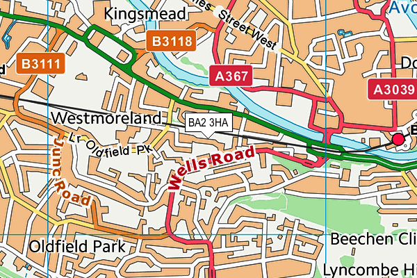 BA2 3HA map - OS VectorMap District (Ordnance Survey)