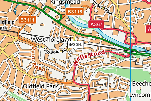 BA2 3HJ map - OS VectorMap District (Ordnance Survey)