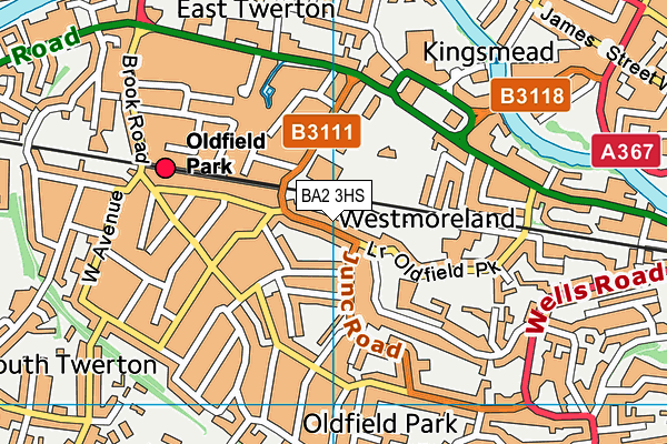 BA2 3HS map - OS VectorMap District (Ordnance Survey)