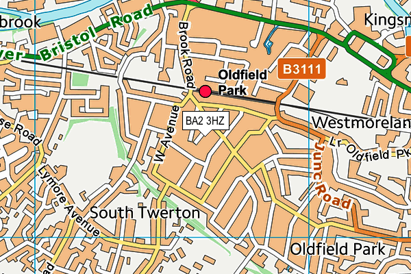 BA2 3HZ map - OS VectorMap District (Ordnance Survey)