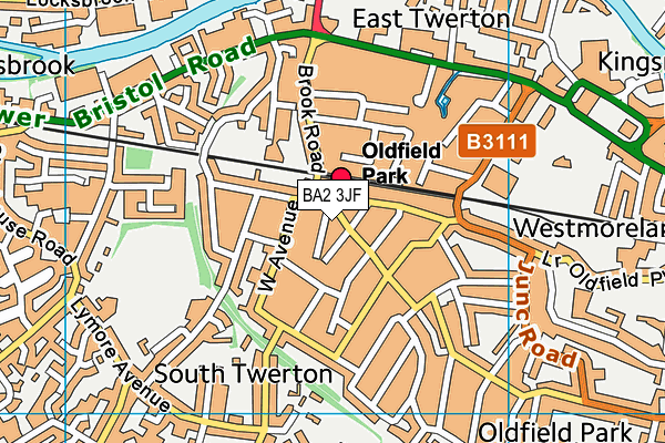 BA2 3JF map - OS VectorMap District (Ordnance Survey)