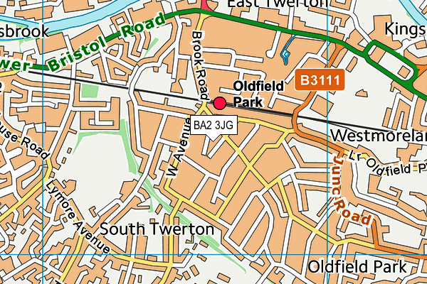 BA2 3JG map - OS VectorMap District (Ordnance Survey)