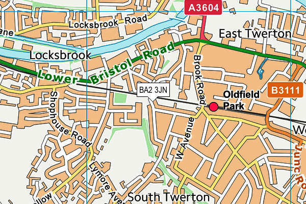 BA2 3JN map - OS VectorMap District (Ordnance Survey)