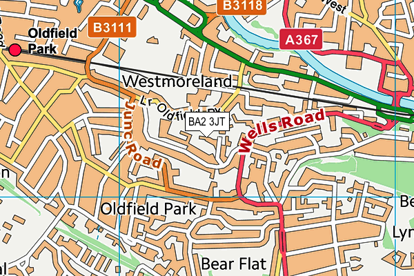 BA2 3JT map - OS VectorMap District (Ordnance Survey)