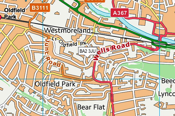 BA2 3JU map - OS VectorMap District (Ordnance Survey)