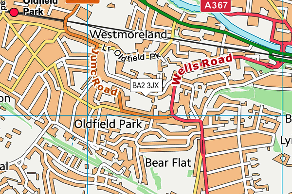 BA2 3JX map - OS VectorMap District (Ordnance Survey)