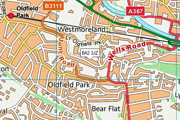 BA2 3JZ map - OS VectorMap District (Ordnance Survey)