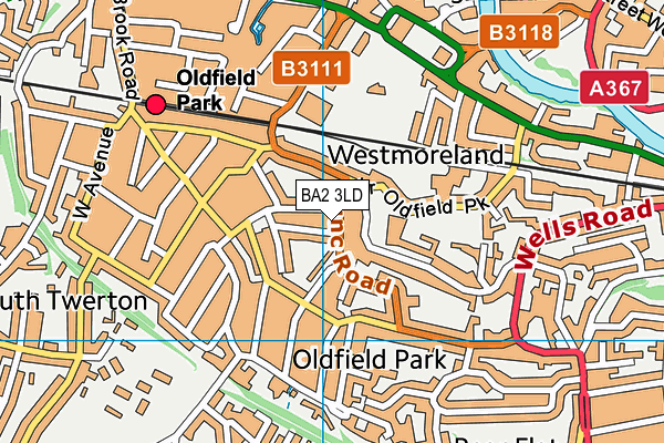 BA2 3LD map - OS VectorMap District (Ordnance Survey)