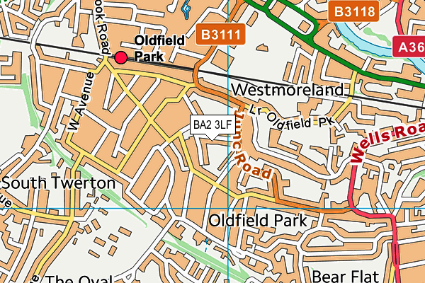 BA2 3LF map - OS VectorMap District (Ordnance Survey)