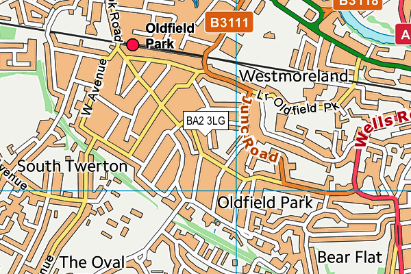 BA2 3LG map - OS VectorMap District (Ordnance Survey)