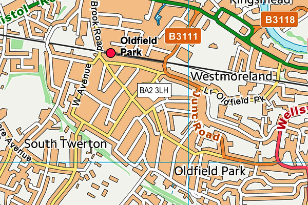 BA2 3LH map - OS VectorMap District (Ordnance Survey)