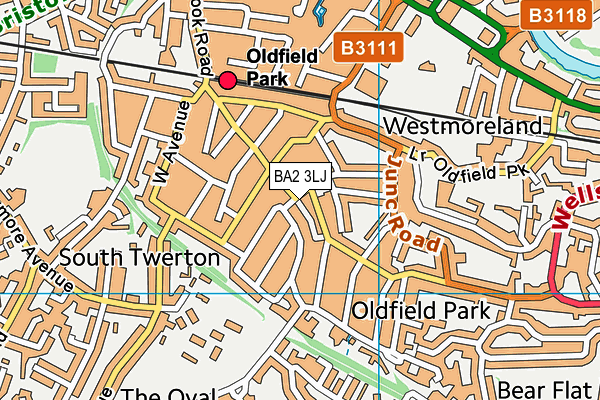 BA2 3LJ map - OS VectorMap District (Ordnance Survey)