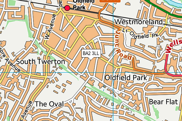 BA2 3LL map - OS VectorMap District (Ordnance Survey)