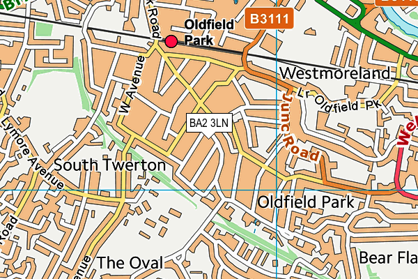 BA2 3LN map - OS VectorMap District (Ordnance Survey)