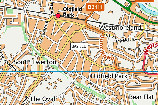 BA2 3LU map - OS VectorMap District (Ordnance Survey)