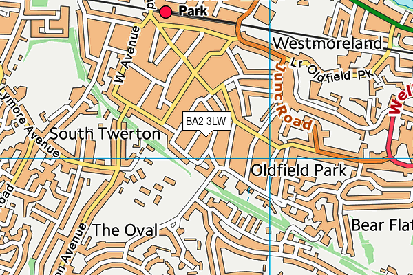 BA2 3LW map - OS VectorMap District (Ordnance Survey)