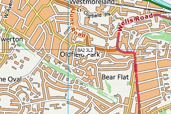 BA2 3LZ map - OS VectorMap District (Ordnance Survey)