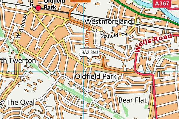 BA2 3NJ map - OS VectorMap District (Ordnance Survey)