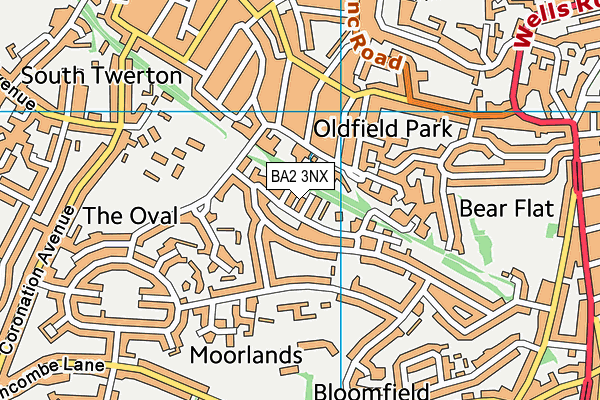 BA2 3NX map - OS VectorMap District (Ordnance Survey)