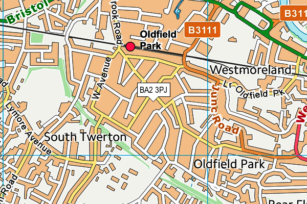 BA2 3PJ map - OS VectorMap District (Ordnance Survey)