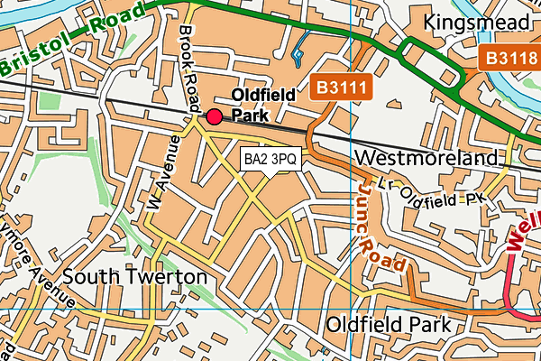 BA2 3PQ map - OS VectorMap District (Ordnance Survey)