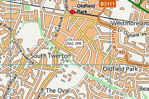 BA2 3PR map - OS VectorMap District (Ordnance Survey)