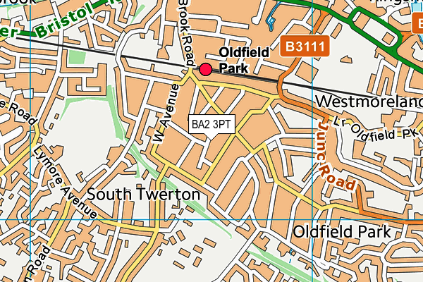 BA2 3PT map - OS VectorMap District (Ordnance Survey)