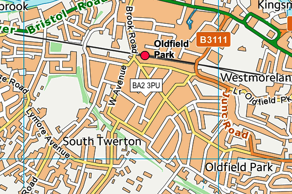 BA2 3PU map - OS VectorMap District (Ordnance Survey)