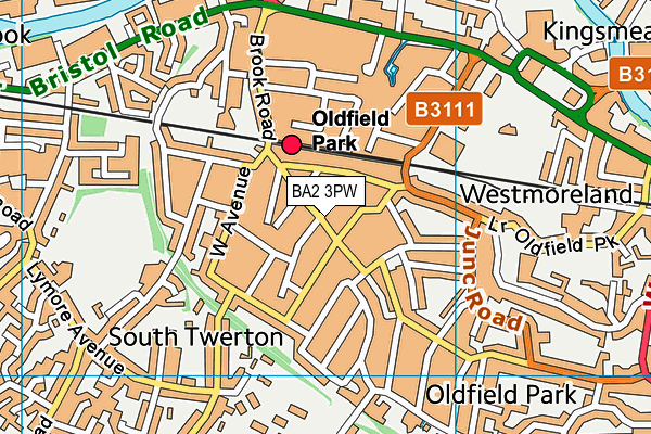 BA2 3PW map - OS VectorMap District (Ordnance Survey)