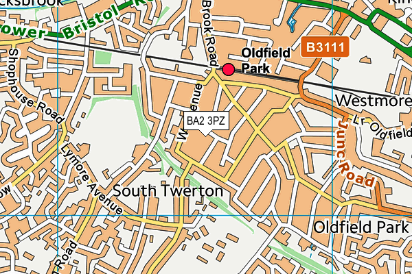 BA2 3PZ map - OS VectorMap District (Ordnance Survey)