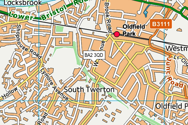 BA2 3QD map - OS VectorMap District (Ordnance Survey)